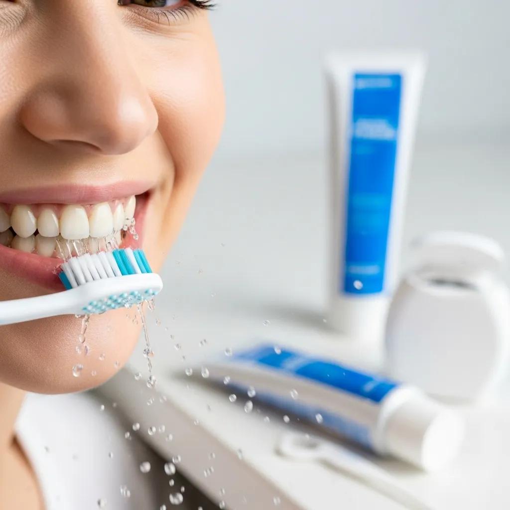 Person brushing teeth with a focus on dental crown, highlighting essential care tips